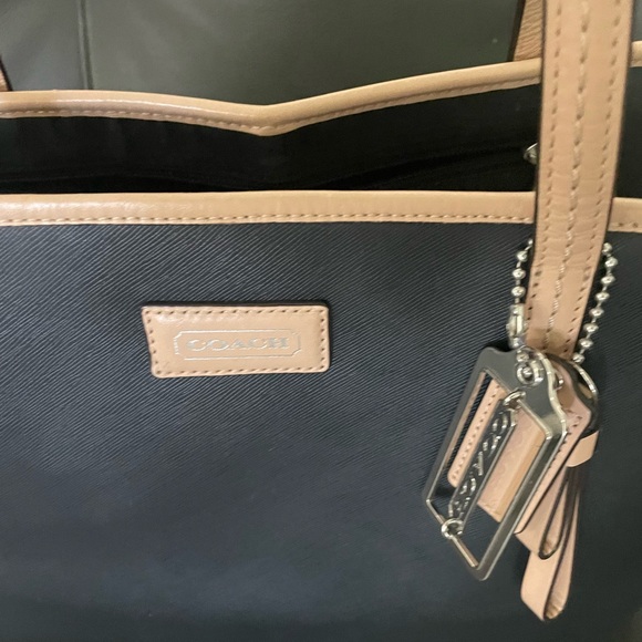 COACH Metro Saffiano Black Leather Tote - Picture 5 of 16